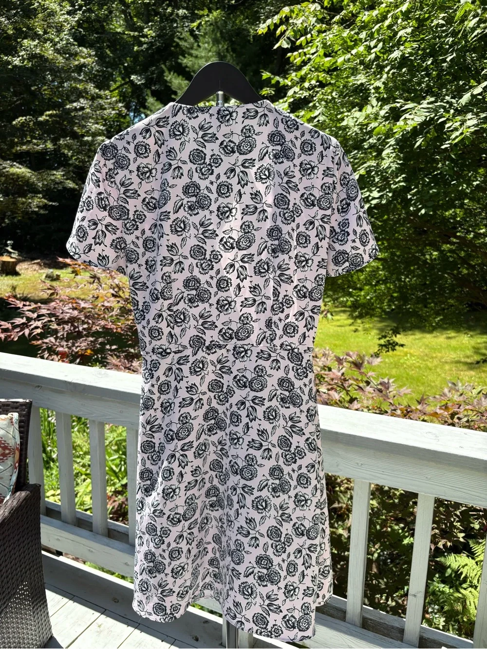 J. Crew Pink and Black Floral Wrap Dress